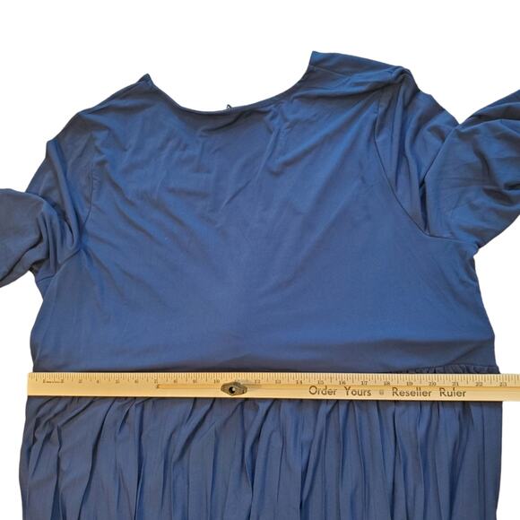 NWT Eloquii Blue Knot Front Pleated Skirt Dress Sz 24 - Picture 10 of 14